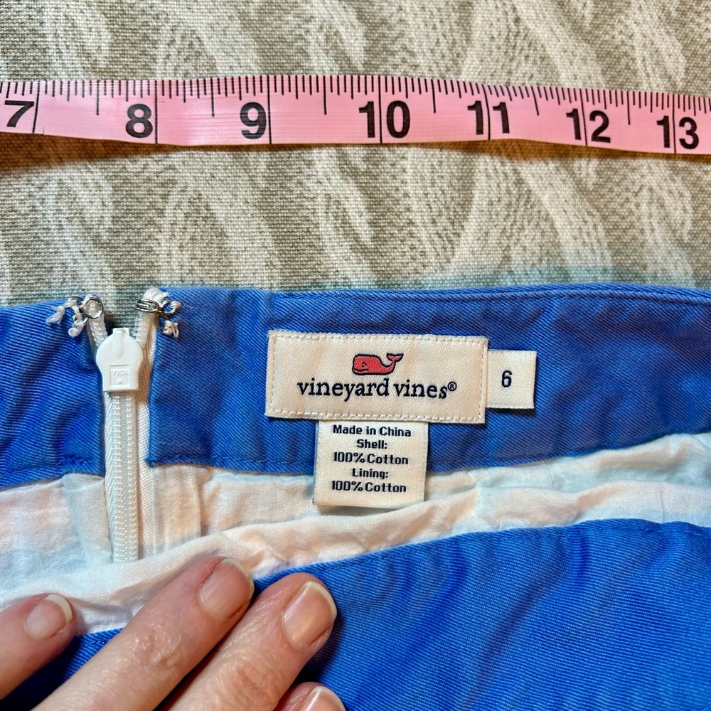 Vineyard Vines Blue and White Cotton Skirt
